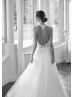 Beaded Halter Neck Ivory Lace Tulle Sparkly Wedding Dress